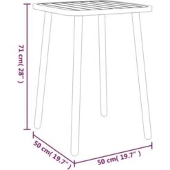 Mesa De Jardín Acero Gris Antracita 50x50x71 Cm VidaXL -Mano Mano Ventas 96683882 3