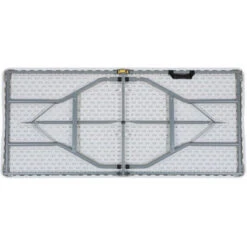 Orion91 - Mesa Plegable Rectangular Catering 150cm (Pack 2), Resina/Acero, Interior/Exterior, Jardín Y Terraza, Resistente Humedad Y Rayos UV, Portátil, 4 Comensales, Dimensiones 150x70x74cm, Blanco -Mano Mano Ventas 96766670 3