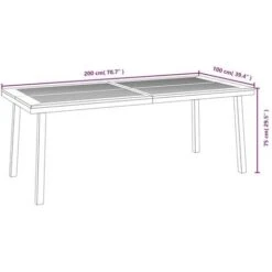 Mesa De Jardín Madera Maciza De Acacia 200x100x75 Cm VidaXL 7 Mesa De Jardín Madera Maciza De Acacia 200x100x75 Cm VidaXL -Mano Mano Ventas 96789045 3