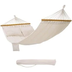 Songmics Hamaca, Superficie De Lona: 210 X 150cm, Resistencia 300kg