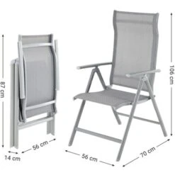 Songmics Juego De 2 Sillas De Jardín Plegable, Sillas Para Exteriores Con Estructura De Aluminio Resistente, Respaldo Retráctil En 8 Esquinas, Capacidad De Carga Máxima 150 Kg, Gris -Mano Mano Ventas 96926603 5