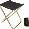 Silla De Camping Mini Taburete Silla De Camping Asiento Asiento Plegable Portátil Para Pesca Senderismo Barbacoa Viajes Negro