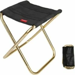 Silla De Camping Mini Taburete Silla De Camping Asiento Asiento Plegable Portátil Para Pesca Senderismo Barbacoa Viajes Negro