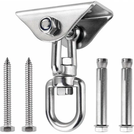 Innovador Gancho De Techo Con Acero Inoxidable 304, Capacidad De 500 Kg, Rotación De 360°, Suspensión Para Conjuntos De Hormigón, Silla Colgante, Lámpara Colgante, Hamaca, Yoga, Con 4 Tornillos De Fij 1 Innovador Gancho De Techo Con Acero Inoxidable 304, Capacidad De 500 Kg, Rotación De 360°, Suspensión Para Conjuntos De Hormigón, Silla Colgante, Lámpara Colgante, Hamaca, Yoga, Con 4 Tornillos De Fij