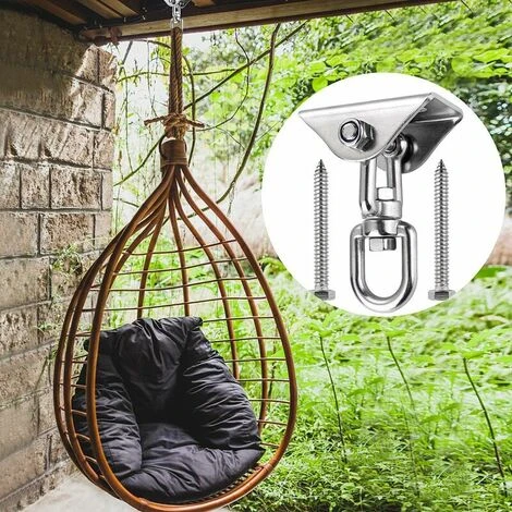 Innovador Gancho De Techo Con Acero Inoxidable 304, Capacidad De 500 Kg, Rotación De 360°, Suspensión Para Conjuntos De Hormigón, Silla Colgante, Lámpara Colgante, Hamaca, Yoga, Con 4 Tornillos De Fij 2 Innovador Gancho De Techo Con Acero Inoxidable 304, Capacidad De 500 Kg, Rotación De 360°, Suspensión Para Conjuntos De Hormigón, Silla Colgante, Lámpara Colgante, Hamaca, Yoga, Con 4 Tornillos De Fij - Imagen 2