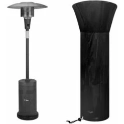 Cubierta De Calentador Para Exteriores De Alta Resistencia Cubierta De Calentador 210D Tela Oxford Impermeable A Prueba De Viento Cubierta De Calentador De Protección UV Negro (226 X 85 X 48 CM) Adecu