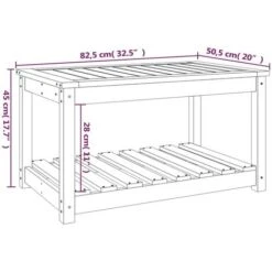 Mesa De Jardín Madera Maciza De Pino Blanco 82,5x50,5x45 Cm VidaXL 7 Mesa De Jardín Madera Maciza De Pino Blanco 82,5x50,5x45 Cm VidaXL -Mano Mano Ventas 97280557 3
