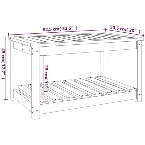 Mesa De Jardín Madera Maciza De Pino Blanco 82,5x50,5x45 Cm VidaXL 3 Mesa De Jardín Madera Maciza De Pino Blanco 82,5x50,5x45 Cm VidaXL - Imagen 3