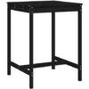 Mesa De Jardín Madera Maciza Pino Negro 82,5x82,5x110 Cm VidaXL