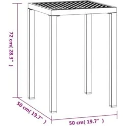 Mesa De Jardín De Acero Gris Antracita 50x50x72 Cm VidaXL -Mano Mano Ventas 97280748 3