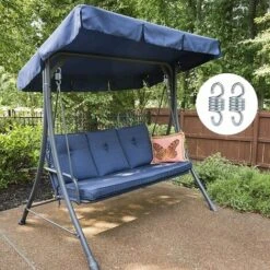 Hamaca De Acero Galvanizado Con Gancho De Resorte, Carga Máxima De 500 Kg Para Jardín, Porche, Columpio, Silla Colgante, 2 Piezas -Mano Mano Ventas 97428887 4