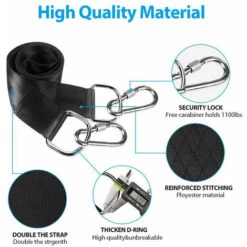 Correas Para Hamaca, Correa Para Columpio Colgante, Cojín Más Grueso Ultrarresistente, Dos Ganchos -Mano Mano Ventas 97429621 3