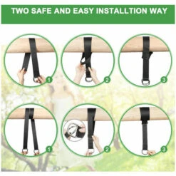 Correas Para Hamaca, Correa Para Columpio Colgante, Cojín Más Grueso Ultrarresistente, Dos Ganchos -Mano Mano Ventas 97429621 4