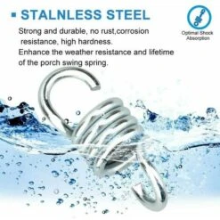 2 Ganchos Plateados Para Hamaca, Bolsa De Hamaca, Resorte De Carga Fuerte De 250 Kg, Silla Hamaca, Silla Colgante, Bolsa De Impacto, Columpio -Mano Mano Ventas 97599124 4