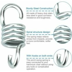 2 Ganchos Plateados Para Hamaca, Bolsa De Hamaca, Resorte De Carga Fuerte De 250 Kg, Silla Hamaca, Silla Colgante, Bolsa De Impacto, Columpio -Mano Mano Ventas 97599124 5