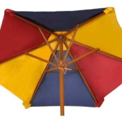 Mesa De Picnic Y Bancos De Niños Y Sombrilla Madera Multicolor VidaXL -Mano Mano Ventas 977755 5