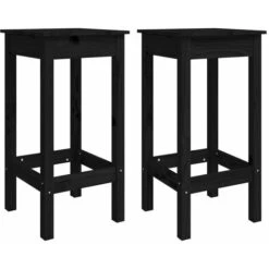 Set De Mesa Y Taburetes Altos Jardín 3 Pzas Madera Pino Negro VidaXL -Mano Mano Ventas 97846489 5