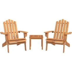 Juego De Muebles De Jardín Adirondack 3 Piezas Madera Acacia VidaXL