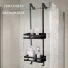 Estante De Ducha De Acero Inoxidable,Estantería Para Colgar,Estante Colgante Para Ducha,estante De Baño 74x25x10.2cm Negro