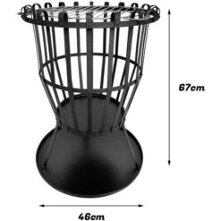 Brasero Exterior,Jardín De Fogatas,cuenco De Fuego Para Terraza Al Aire Libre Jardín De Camping 46x46x67cm Negro -Mano Mano Ventas 97901951 5