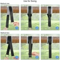Correas Para Hamacas De Exterior, Longitud 150 Cm Con Correas Colgantes Para Columpios/protectores De árboles, Capacidad De Bloqueo Hasta 550 Kg -Mano Mano Ventas 98024727 4