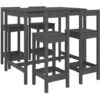 Set De Mesa Y Taburetes Altos Jardín 5 Piezas Madera Pino Gris VidaXL