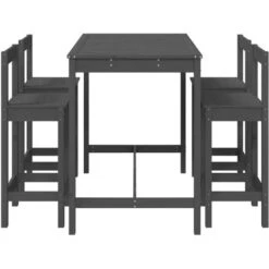 Set De Mesa Y Taburetes Altos Jardín 5 Piezas Madera Pino Gris VidaXL -Mano Mano Ventas 98099088 5