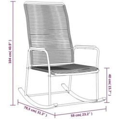 Mecedora De Jardín Ratán PVC Negro 59x79,5x104 Cm VidaXL -Mano Mano Ventas 98099343 3