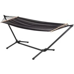 HAMACA CON ESTRUCTURA GRIS 200 X 100 CM