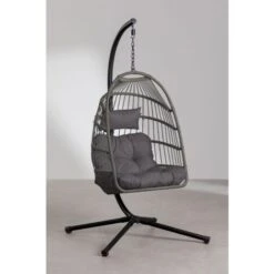 Sillón Colgante De Jardín Con Base Y Cojín Anoop SKLUM Gris Hormigón -Mano Mano Ventas 98482672 5