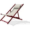 Tumbona De Jardín De Lona Plastificada Gris Y De Aluminio Rojo Carmín - CITYGARDEN
