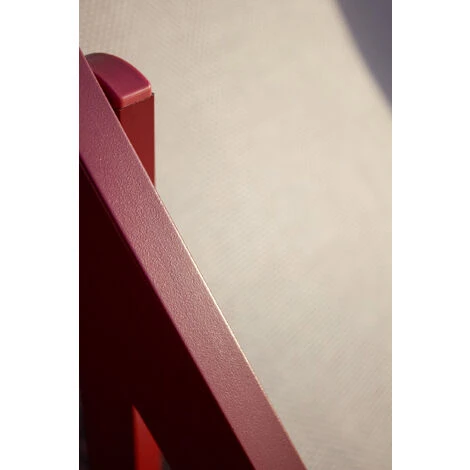 Tumbona De Jardín De Lona Plastificada Gris Y De Aluminio Rojo Carmín - CITYGARDEN 4 Tumbona De Jardín De Lona Plastificada Gris Y De Aluminio Rojo Carmín - CITYGARDEN - Imagen 4