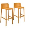 Lote De 2 Taburetes De Jardín Altos De Polipropileno Mostaza - EZPELETA