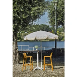 Lote De 2 Taburetes De Jardín Altos De Polipropileno Mostaza - EZPELETA -Mano Mano Ventas 98744002 3