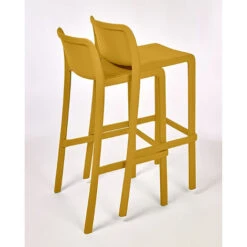 Lote De 2 Taburetes De Jardín Altos De Polipropileno Mostaza - EZPELETA -Mano Mano Ventas 98744002 5