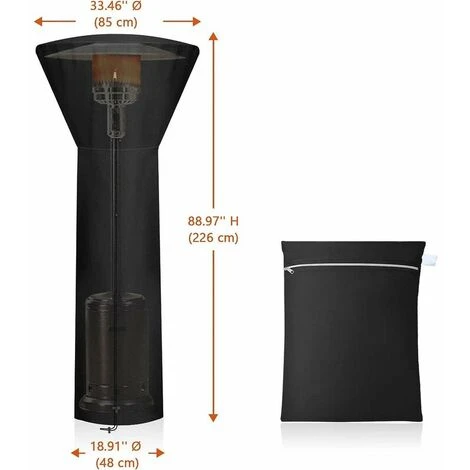 Cubierta Para Calentador De Patio - 420D Oxford Cubierta Impermeable Para Calentador De Gas Para Patio Con Correas Para Calentador Vertical Al Aire Libre 240 X 84 X 48 Cm 4 Cubierta Para Calentador De Patio - 420D Oxford Cubierta Impermeable Para Calentador De Gas Para Patio Con Correas Para Calentador Vertical Al Aire Libre 240 X 84 X 48 Cm - Imagen 4