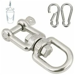 Gancho De Columpio M8 Acero Inoxidable 304 + 2 Mosquetones De Columpio M8 Para Silla Hamaca Columpio Colgando Saco De Arena Cuerda De Escalada Capacidad De Carga Hasta 300 Kg (M8 Tipo OX)