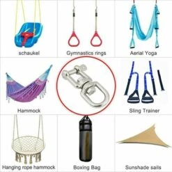 Gancho De Columpio M8 Acero Inoxidable 304 + 2 Mosquetones De Columpio M8 Para Silla Hamaca Columpio Colgando Saco De Arena Cuerda De Escalada Capacidad De Carga Hasta 300 Kg (M8 Tipo OX) -Mano Mano Ventas 99829728 4