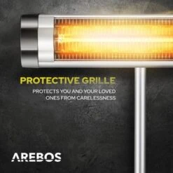 AREBOS Calentador De Infrarrojos 2500 W - Estufa Exterior - Calentador Radiante Para Exterior E Interior - Con Base De Trípode De Altura Ajustable - Plata -Mano Mano Ventas 9984535 5