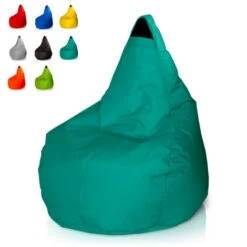 Puf Pera Espacios Exteriores Jardín Impermeable Desenfundable Summer Color: Verde Oscuro